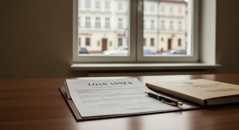 Dokumenty aneksu do umowy kredytu frankowego na biurku w kancelarii prawnej